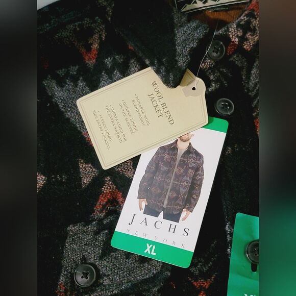 Jachs Aztec Patterned Wool Blend Heavyweight Shirt Jacket Sherpa Lined Men's XL - Picture 15 of 15